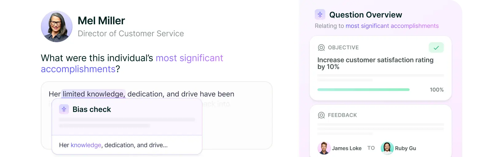 UI from Lattice showing performance reviews